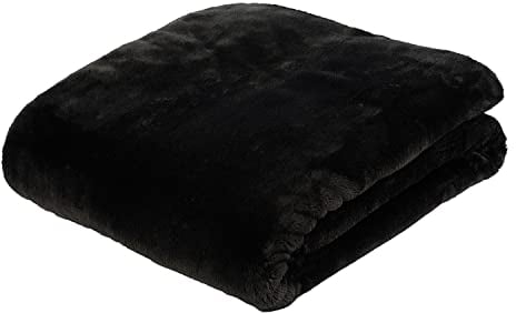 Gözze - Premium Cashmere-Feeling Wohn- und Kuscheldecke, 500 g/m², 220 x 240 cm - Schwarz
