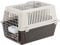 Ferplast Katzentransportbox, kleine mittelgroße Hundetransportbox, Hunde und Katzen bis 15 kg, mit Kissen und Napf, Lüftungsschlitze, 40x60xH38 cm, Transportbehälter Atlas 30 Open
