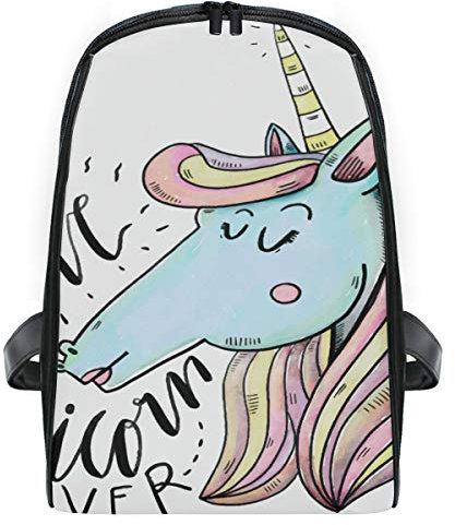 FANTAZIO Love Unicorn Forever Reiserucksack Slim Durable Rucksack Kindergarten Schule Kinder Tasche