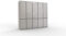 WIEMANN Montreal Kleiderschrank, Schlafzimmerschrank, Drehtürenschrank, Breite 250 cm, 5 türig, grau, Glas Kieselgrau, Griffe schwarz, Holz, B/H/T 250x236x58 cm
