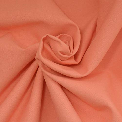 50x150cm Baumwollstoff Oeko - Tex 100 Meterware am Stück Fahnentuch Cretonne 45 Farben, Farbe:lachsfarben