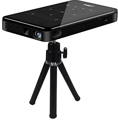 Yunir Mini proyector de Bolsillo, proyector Inteligente DLP Pico Compatible con Entrada HD/decodificación 4K HD con HDMI USB/Pantalla táctil/RC, para Cine en casa, Fiesta Familiar (Android 6.0)(YO)