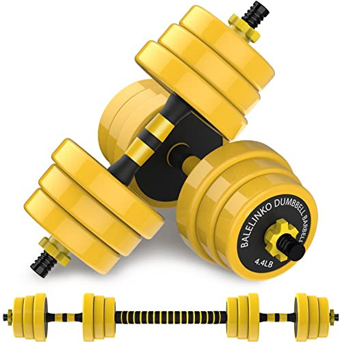 Balelinko Verstellbare Langhantel, Verstellbare Hanteln Gewichtsset, Multifunktion Freie Gewichte 2 in 1 Hantel Langhantel Set Rutschfeste Neopren Hand Allzweck Home Gym Office 66LBS Set