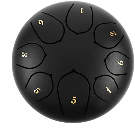Fayelong Stahlzungentrommel, 6 Zoll 8 Töne C-dur Gestimmt Handtrommel Percussion Instrument Mit Drumsticks Und Finger Cots