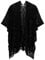Soul Young Damen Stricken Stola Große Größen Warm Weich Poncho Shawl Cardigan Kimono (Einheitsgröße, Guadratisch schwarz)