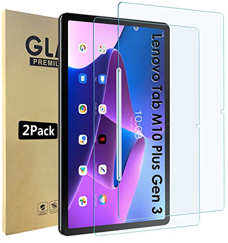 Bigqin 2 Piezas Pantalla de Protector Compatible Con Lenovo Tab M10 Plus 3rd Gen 10,6 2022, 2.5D Bubble Free/HD/Anti-Huella Cristal Templado Compatible con Lenovo Tab M10 Plus 10,6 Pulgadas
