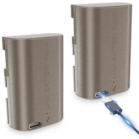 JYJZPB 2X LP-E6 LP-E6N LP-E6NH Batterie Rechargeable 2350mAh pour Canon R5 R5c R6 R6II R7 EOS Mark R 5D 6D 7D 70D 80D 90D Conçu avec USB-C Port Charge Rapide(Aucun Chargeur Requis)