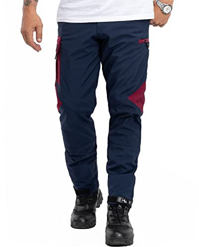 Rock Creek Herren Softshell Hose Cargohose Outdoorhose Wanderhose Herrenhose Wasserdicht Skihose Arbeitshose Winterhose Trekkinghose H-308 Dunkelblau S