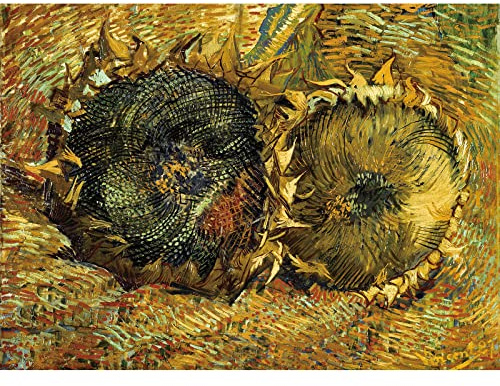 Bristlegrass Wooden Jigsaw Puzzles for Adults 1000 Pieces Van Gogh Famous Paintings - Two Cut Sunflowers Gifts Art Collectibles Decorative Painting Puzzles (1000 pcs)