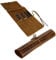 ELIZO Genuine Leather Knife Roll Set Small Chef's Knife Case Holder Cutlery Sheath Carrying Case Organizer Storage Bag Travel Friendly Artist Gift for Men & Women Teak