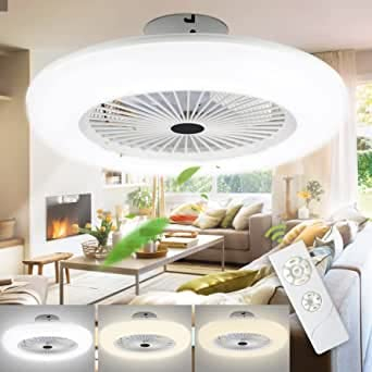 Joparri Ventilatore da Soffitto con Luce e Telecomando, 80W Velocità del Vento Regolabile Luce LED 3000K-6500K Fan Plafoniera LED per Camera da Letto Soggiorno Sala da Pranzo, Bianco