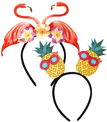 Beavorty 2st Hawaiianisches Stirnband Hawaii-Cosplay-stirnbänder Sunmmer Partygeschenke Sommerparty Stirnband Hawaii Haarreifen Flamingo-Haarschmuck Obst Stirnbänder Ananas Plastik Fräulein