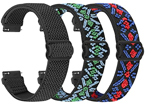 TumpCez Elastische Uhrenarmbänder,16mm 18mm 19mm 20mm 22mm 24mm Schnellverschluss Nylon Armband Verstellbare Aatmungsaktive Sportbänder Ersatzarmband für Herren Damen