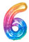 Ponmoo 40 Zoll Foil Luftballon Zahl 6 Neon Regenbogen (101cm), Helium oder Luft, Riesige Folienballons Nummer 0-100, Große Ballons für Hochzeitstag und Geburtstagsparty Ballon Dekoration