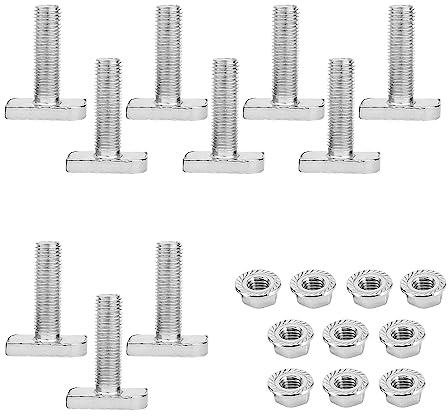 Vordpe 10 Stück Hammerkopfschrauben Set, M8 x 20mm Edelstahl A2-70 Photovoltaik, mit Flanschmutter, für pv Module Photovoltaik-Aluprofil Gewächshaus Photovoltaik Solar Montageschiene