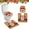 Minicoco Christmas Toilet Seat Covers Pads Funny Christmas Decorations Christmas Bathroom Set Toilet Lid Cover Set U-Shaped Toilet Rug Washable Soft Warmer Toilet Cover (Elk)