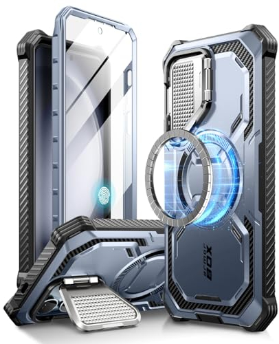 i-Blason Armorbox Case for Samsung Galaxy S24 (2024 Release), [Built-in Metal Camera Cover & Kickstand], Full-Body Rugged Protective Bumper Case with Screen Protector (Tilt)