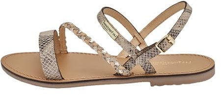 LES TROPEZIENNES PAR M. BELARBI Femme BATRESSE Chaussures Ville Sandale, Beige-Serpent, 41 EU