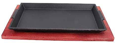 Runde Eisen Bratpfanne 1 Stück, Antihaftbeschichtet, Schwarz | Spanische und Japanische Küche, Leicht zu Reinigen, Vielseitig Nutzbar, mit Holzgriff