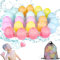 MIXMIO Reusable Water Balloons, Refillable Summer Beach Pool Toys for 3-12 Boys Girls, Silicone Quick Fill Self-Sealing water balls for Outdoor Backyard Activities (24 Pcs)