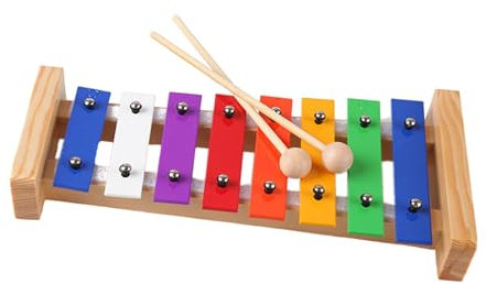 JISADER Xylophon aus Metall mit 8 Tönen, Montessori-Koordinationsspielzeug aus Metall, Handklopf-Klavierspielzeug, Xylophon für Kinder für Familiensitzungen, klein