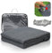 Ollewiellan Tapis d'auvent - 250 x 250 cm - Respirant - Antidérapant - Lavable - Anti-moisissure - Stabilisé aux UV - Avec 12 trous, 13 piquets et sac de transport - Gris bleu