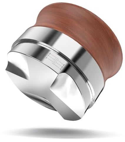 KYONANO Kaffeeverteiler 58mm Espresso Ausgleichwerkzeug, verteilt den Kaffeepulver gleichmäßig auf dem Tamper, Barista-Werkzeug, aus Huanghua-Li-Holz gefertigt, höhenverstellbar von 4-7 Millimeter.