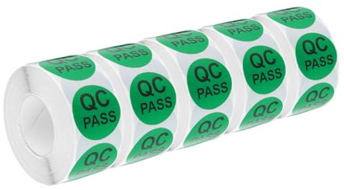 QUARKZMAN Bestandskontrolle QC-Pass-Aufkleber Etiketten 25mm/1 Grün für Lagerbestand, 5 Rollen 2500 Stück