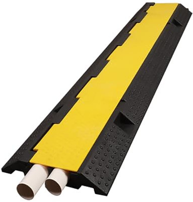 Yqyc Pasacables de Suelo para Proteger Las Cables de 2 Canales, con Cubierta Superior, Capacidad de 5000 Kg, para Entrada de Vehículos en Interiores y Exteriores
