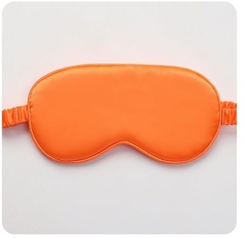 Yurosiay Seiden-Schlafmaske Verstellbar Augenmaske Augen-Schlafschutz Bio Satin Schlafbrille Augenmaske zum Schlafen Schlafbrille Augenabdeckung mit Gummibänder für Männer & Frauen Orange 2 Stück