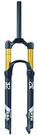 MirOdo Fourche VTT 26 27,5 29 Amortisseur Vélo Alliage Magnésium Débattement Fourches Suspension Pneumatique 120mm Tube Droit/Conique 9mm QR Verrouillage Manuel/Distance(Straight,27.5/Manual)