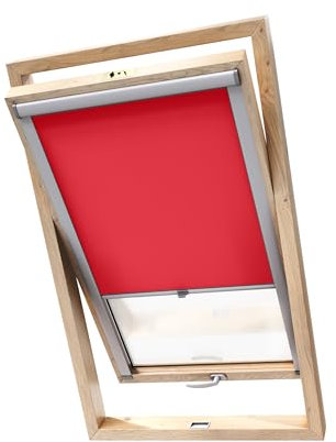 Stylo Verdunkelungsrollo für Dachfenster – für FAKRO-Fenster - 100% Verdunkelung - Aluminium für FAKRO-Fenster – Thermoisolierung – Mechanismus – Sonnenschutz FAKRO 94/118 Rot