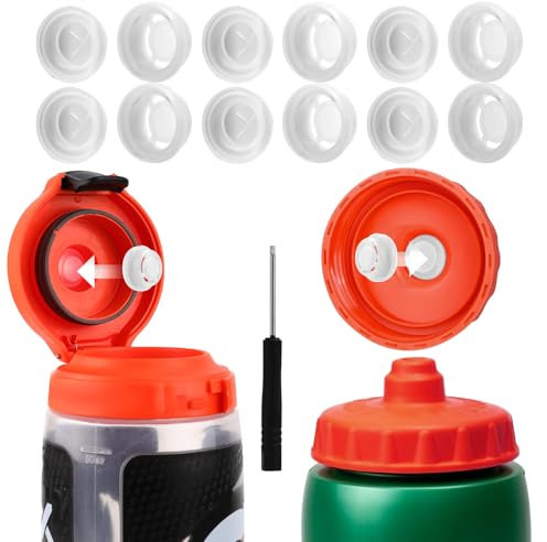 Gosknor 6pcs Dispensing Valves Compatible with Gatorade Water Bottle, Silicone Valves & Plastic Inserts & Screwdriver Replacement Accessories for GX 30oz Water Bottle & Squeeze Bottle 32oz