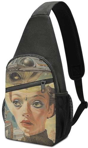 TradesForU Urban Style Art Sling Bag für Damen und Herren, Cross-Brusttasche, Cross-Brusttasche, Umhängetasche, lässig, modisch, Sling-Rucksack, Stil, Einheitsgröße, mehrfarbig, One size