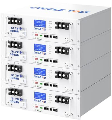 CYCCLEVOLT Batterie Lithium 48V 400Ah, 20kWh LiFePO4 Batterie De Stockage, Port RS485&Can, Smart Display, pour Le Stockage photovoltaïque, Hors Réseau Batterie, système Solaire, Wohnmobil