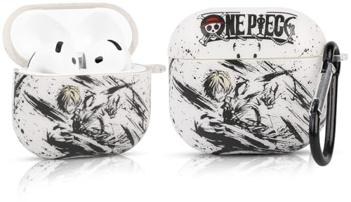 LEWOTE Kompatibel mit Apple Airpods 4 Case schützende lustige Nette Slim Cartoon Cover Abdeckung mit Schlüsselbund[One Piece Series] (Shan ye)