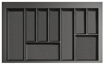 MAX - new, sturdy cutlery tray - allows the cutting of edges - size: 400mm-900mm, graphite (690mm-750mm x 490mm (800mm cabinet))