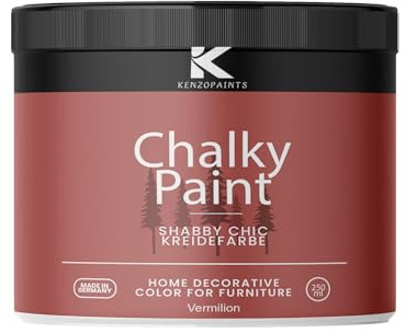 Contura KenzoPaints Kreidefarbe Möbel Farbe 250ml. Trend Farbtöne 2025 Möbellack Holz- Lack Shabby Chic Matt (Vemilion, 250ml.)