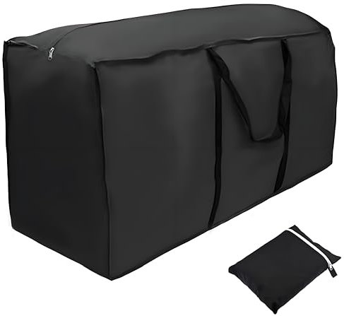 Extra Large Garden Cushion Storage Bag 173x76x51cm - Waterproof Heavy Duty 210D Oxford Fabric, UV Resistant Outdoor Cover with Handles for Patio Furniture, Christmas Tree, Blankets (Black)