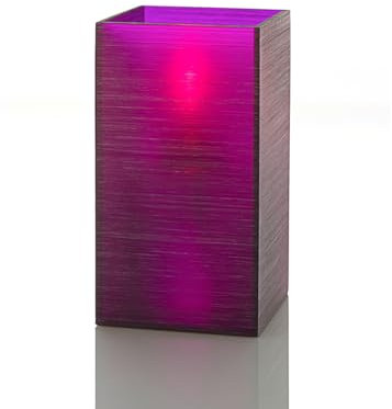 Lumea 1027 Tischlicht Nova Viola inkl. Flüssigwachskerze und Stabfeuerzeug | Hochwertiges Windlicht in Lila aus Acryl inkl. Kerze & Feuerzeug | Brenndauer 40 Std.| Für Indoor & Outdoor, Höhe: 13 cm