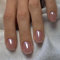 Glazed Nude Pink Press On Nails Short with Shine, Fake Nails Short Cute Made of Premium ABS Material, 12 Sizes for Women, Easy to Apply with Tool Included