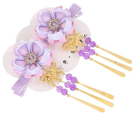 Veemoon Pince à Cheveux Rétro Japonaise Avec Ornement De Cheveux à Long Pompon Pince à Kimono Pour Femme Et Fille