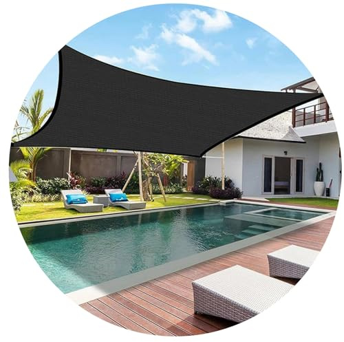 Zeiayuas Sonnensegel Wasserdicht 2x2m Pergola Markise Outdoor Sonnenschutz Schattensegel Inkl Befestigungsseile Verstellbar Schattenabdeckung Sonnensegel UV Schutz Für Balkon Garten Terrasse,Schwarz