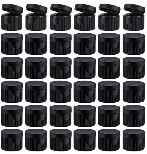 OLYCRAFT 100 Stück Schwarzer Flip Top Dosierverschluss Wiederverwendbare Flaschenverschlüsse Aus Kunststoff Flip Top Verschluss Für Flaschen Ersatzflaschenverschlüsse– Innendurchmesser 20mm