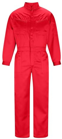 RLEHJN Boiler Suits for Men Mechanics, Men's Work Coveralls Solid Color Protective Polycotton Work Overalls Workwear Boilersuit Boiler Suit for Mechanics Warehouse Garages S-4XL