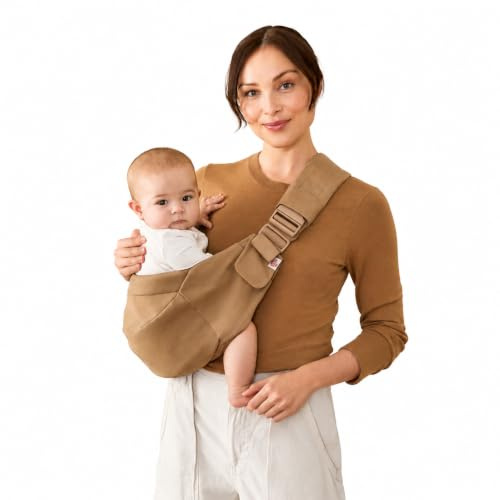 Ergobaby Upsie Sling Baby Hip Carrier, Ergonomic Hip Carrier for Babies and Toddlers from 6 Months (7.7-20.4 kg), Spontaneous Switching Between Walking and Being Carried, Camel