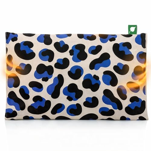 HERBALIND Kirschkernkissen 30x20 cm LEO – 600gr Kirschkern Wärmekissen – Natürliche Wärmekompresse Mikrowelle & Backofen – Handmade in Germany