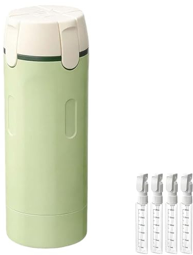 Ysaca Dispenser da viaggio 4 in 1, ricaricabile, a prova di perdite, bottiglie da viaggio per shampoo, lozioni, balsamo, gel doccia (verde)