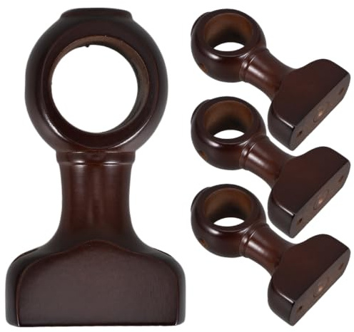 BESPORTBLE Support Tringle Rideaux Bois 28mm, Fixation Barre Plafond Mur Fenêtre Lot 4