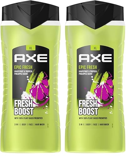 Axe Duschgel Duschgel für ein frisches Gefühl den ganzen Tag Epic Fresh 12h unschlagbarer Duft 400 ML (Packung mit 2)